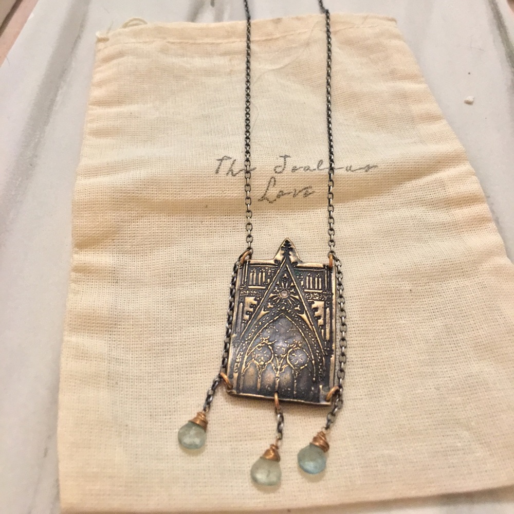 Modern Bronze semi precious necklace